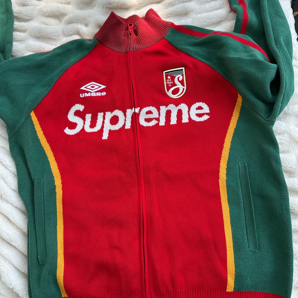 Supreme x Umbro Red and Green Track Jacket
